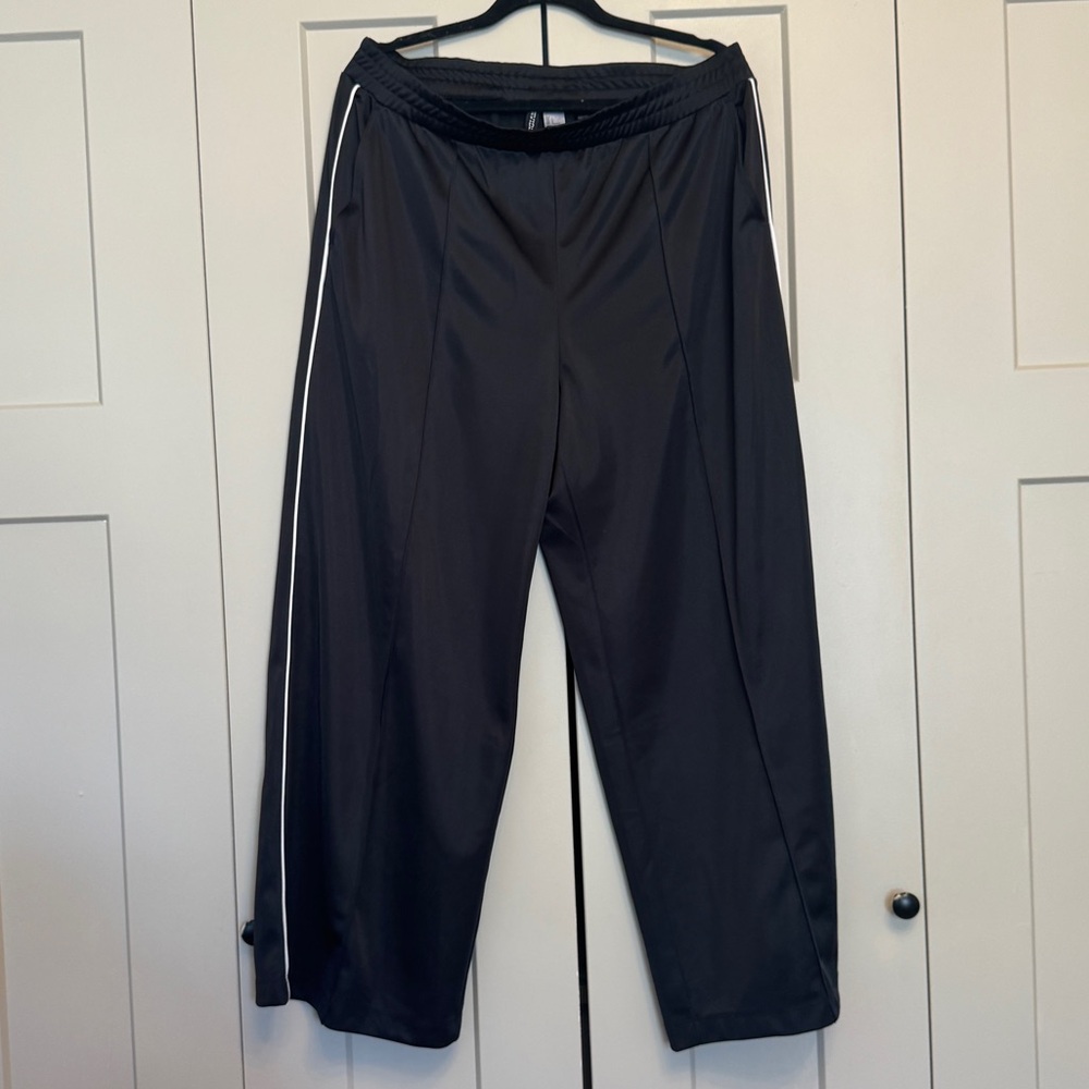 H&M Black Track Pants | White Side Stripe Joggers | Athleisure Pants